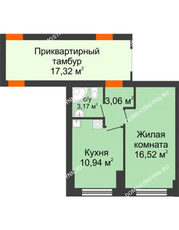 1 комнатная квартира 34 м² - ЖК Янтарный